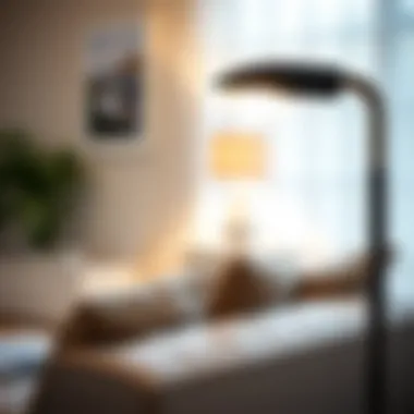 Close-up of a touch lamp showcasing its sleek design