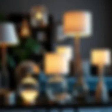 Variety of touch lamps displayed in an interior design context