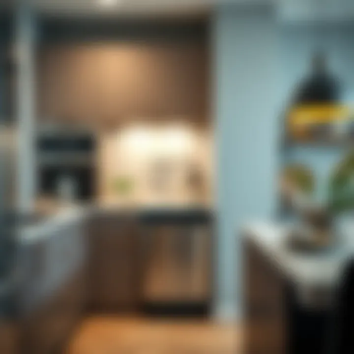 Stylish Combo Cabinet in Contemporary Kitchen Sleek modern trash can and recycle bin combo cabinet in a stylish kitchen