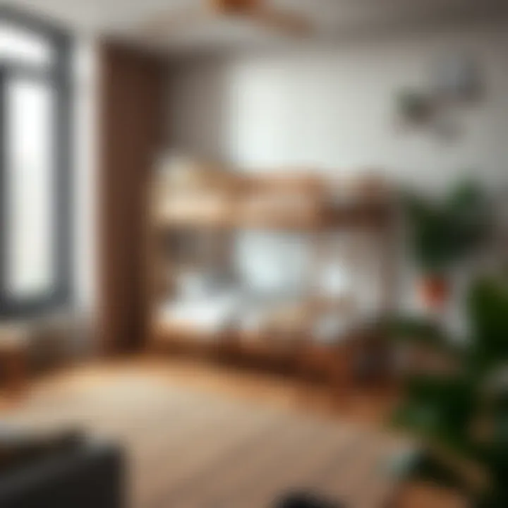 Stylish twin junior loft bed in a modern bedroom setting