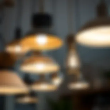 Diverse Updown Light Designs and Materials Close-up view of various updown light designs and materials