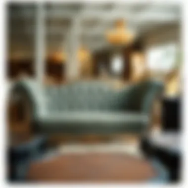 Elegant vintage sofa showcased in a used furniture store