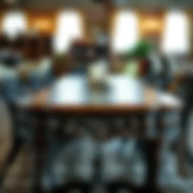 Restored wooden table with intricate details