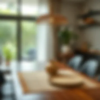 Bamboo Mat in Contemporary Dining Room Bamboo placement mat enhancing a contemporary dining setting