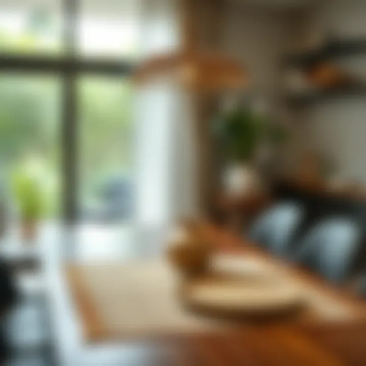 Bamboo Mat in Contemporary Dining Room Bamboo placement mat enhancing a contemporary dining setting