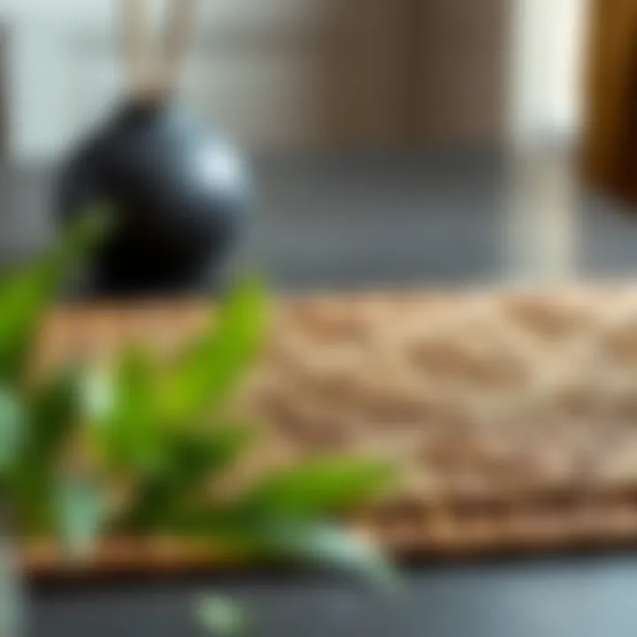 Intricate Weave of Bamboo Placement Mat Elegant bamboo placement mat showcasing its intricate weave