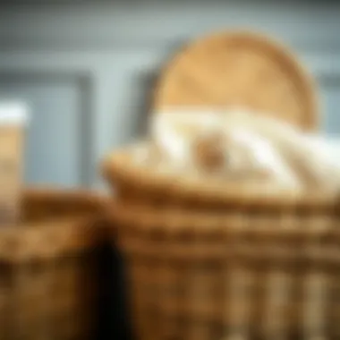 Close-Up of Materials Used in Double Hamper Baskets Close-up of materials used in double hamper baskets