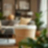 Stylish double hamper basket in a modern living room