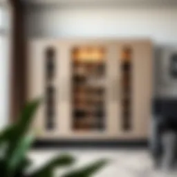 Elegant large shoe cabinet with sleek doors