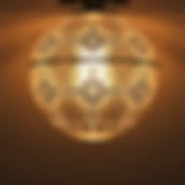 Elegant vanity light glass globe design showcasing intricate patterns