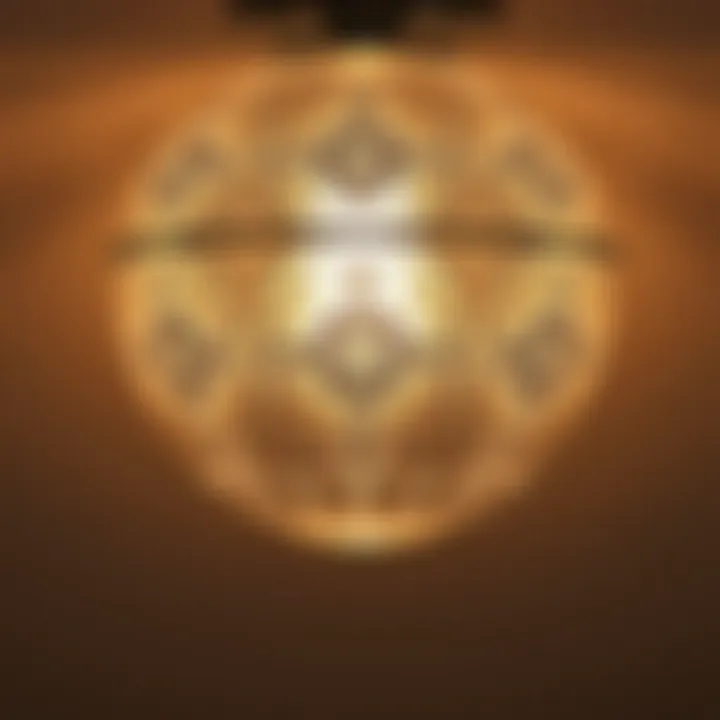 Elegant vanity light glass globe design showcasing intricate patterns