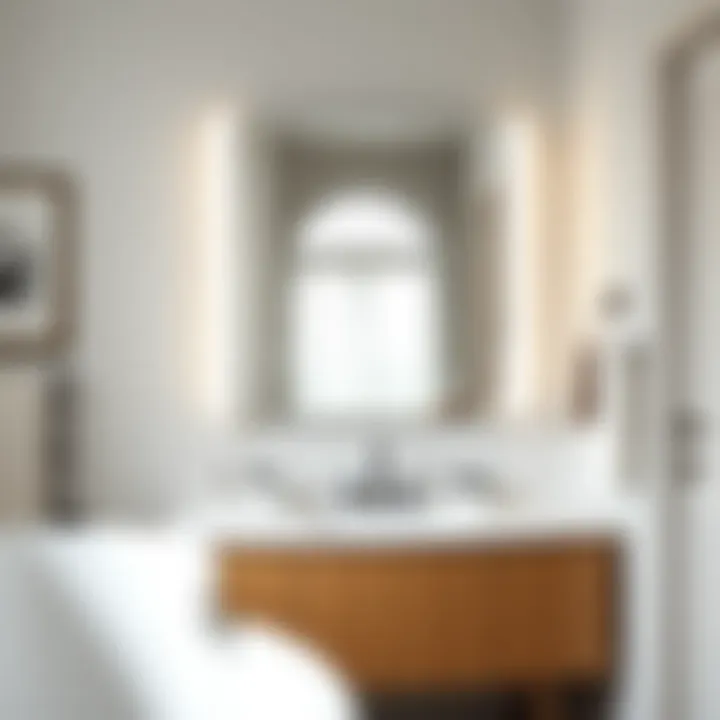 Stylish Modern Vanity Mirror in Chic Bathroom Stylish modern vanity mirror in a chic bathroom