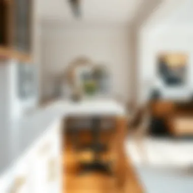 Cozy Dining Area with White Countertop Height Table Cozy dining area showcasing a white countertop height table