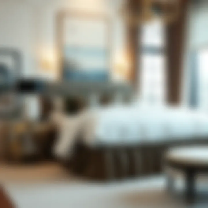 Elegant Leopard Print Bed Skirt in Stylish Bedroom Elegant bedroom showcasing leopard print bed skirt with coordinating decor