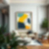 Elegant Display of Abstract Art Elegant display of a 16x20 frame showcasing abstract art in a modern living room setting
