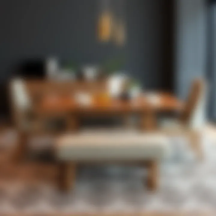 Stylish Six-Piece Kitchen Table Set Elegant six-piece kitchen table set with bench