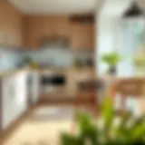 Elegant wicker bar stool placed in a modern kitchen setting