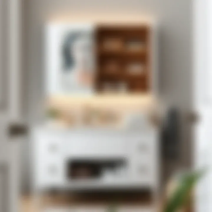 Innovative storage solutions integrated into a small vanity design