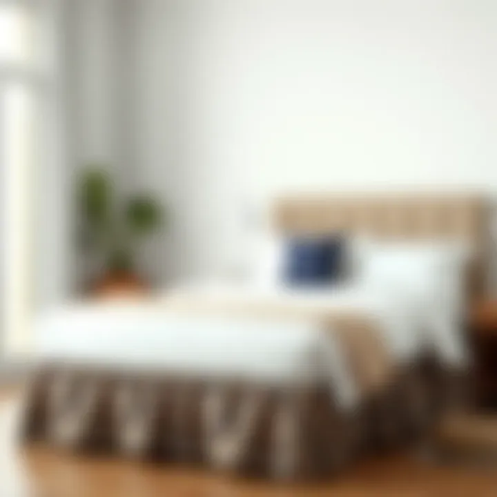 Leopard Print Bed Skirt in Modern Minimalist Setting Leopard print bed skirt paired with modern minimalist interior design