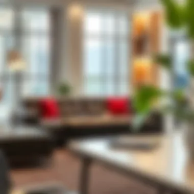 Stylish small let out couch in a modern office space