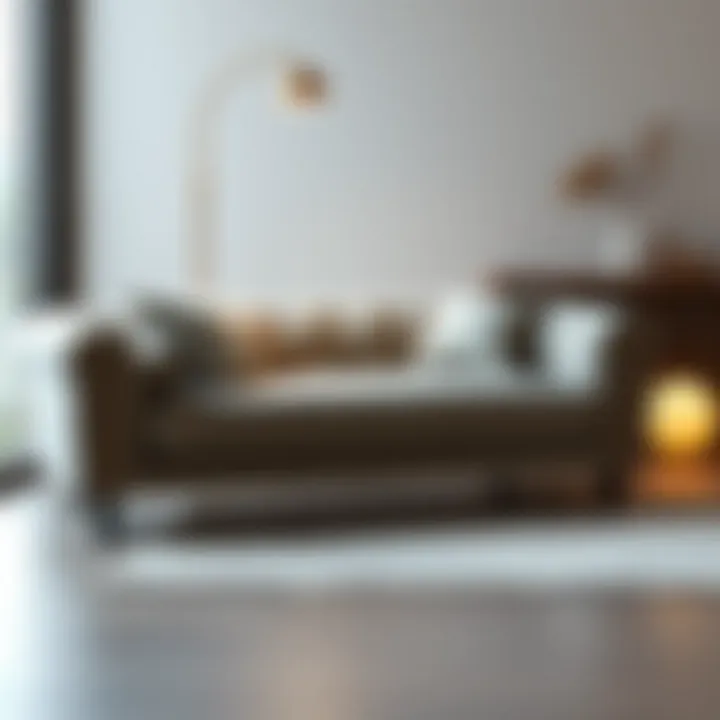 Elegant design of a small let out couch with unique materials