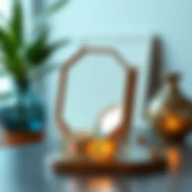 Creative project showcasing small glass mirrors in a unique craft