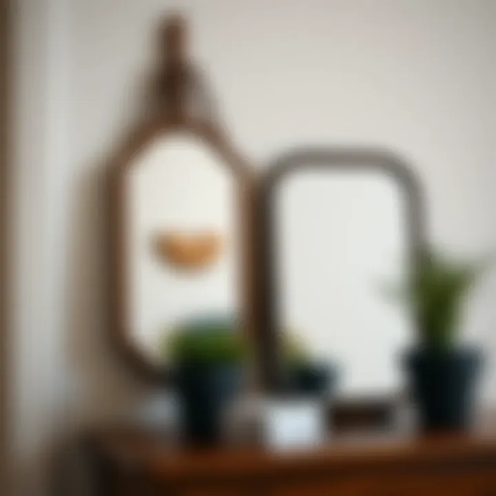 Safety and maintenance tips next to small glass mirrors