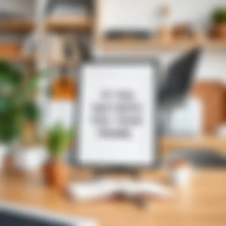 Stylish Arrangement with Motivational Quote Stylish arrangement of a 16x20 frame with stand featuring a motivational quote in a workspace environment