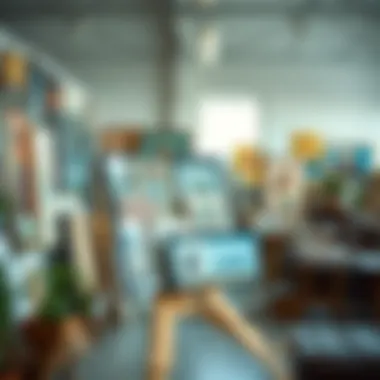 Versatile Frame in Artistic Studio Versatile 16x20 frame with stand placed in an artistic studio filled with various artworks