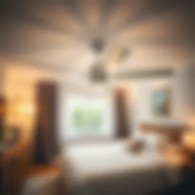 White Ceiling Fan Creating Cozy Atmosphere in Bedroom White ceiling fan enhancing the ambiance of a cozy bedroom
