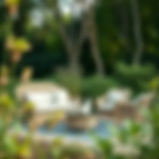 Elegant Wicker Conversation Set in Nature Elegant wicker conversation set in a serene outdoor setting