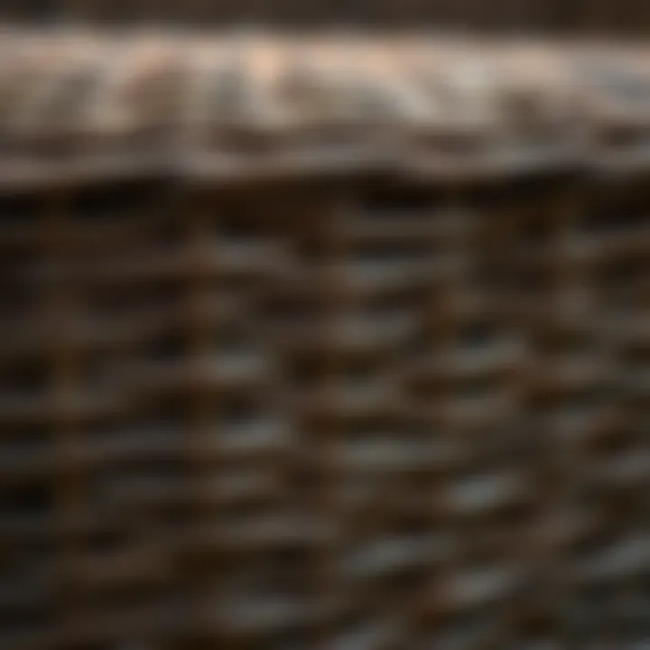 Wicker Texture and Craftsmanship Close-up of wicker texture showcasing durability and craftsmanship