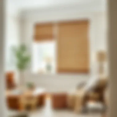 Stylish woven Roman window shades complementing a chic interior