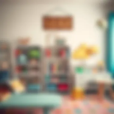 Family Dollar bookshelf enhancing a child's playroom environment