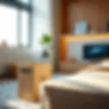 Elegant cardboard box used as a furniture design element