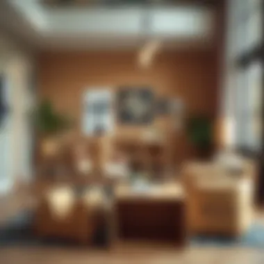 Stylish interior showcasing cardboard elements in furniture