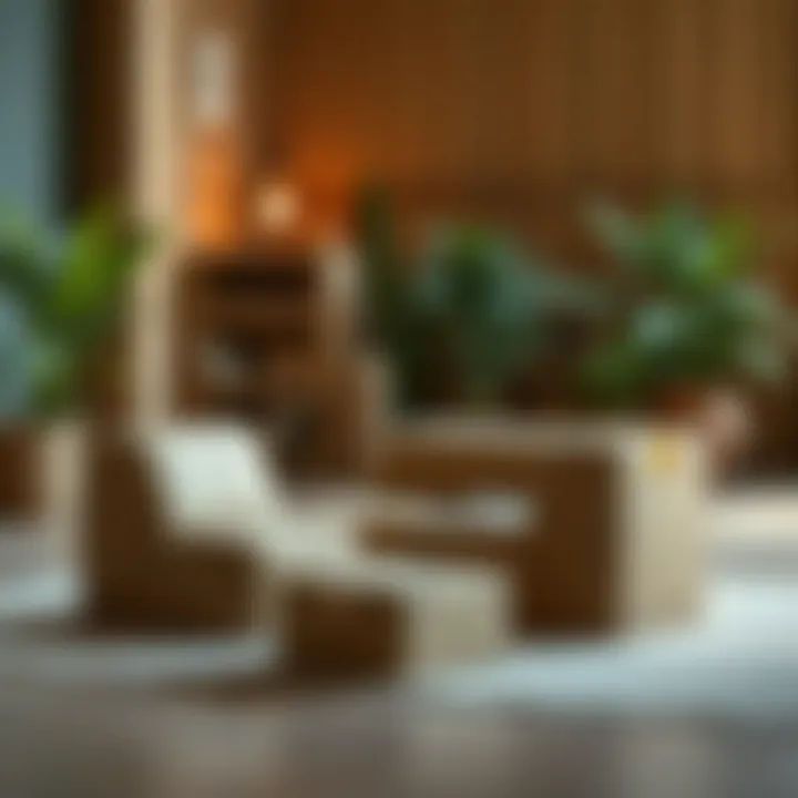 Sustainable furniture designs highlighting cardboard boxes