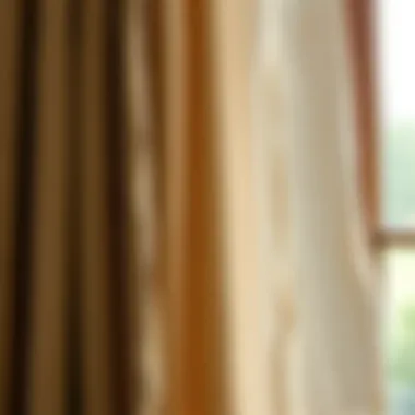 Close-up of fabric texture used in farmhouse long curtains