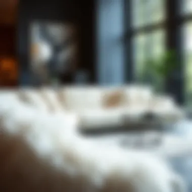 Sleek furniture pieces upholstered in faux lambskin