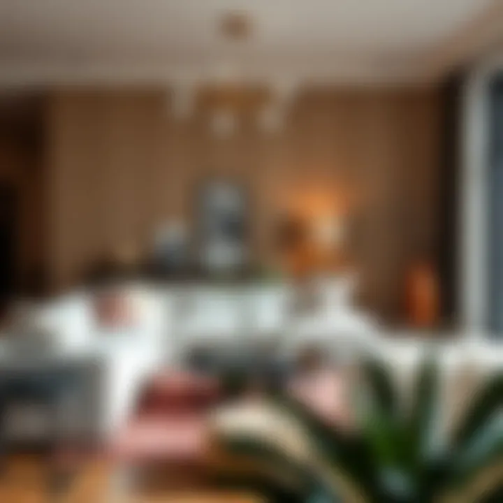 Trendy interior setting featuring faux lambskin accents