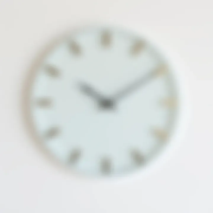 Elegant frameless wall clock showcasing minimalist design