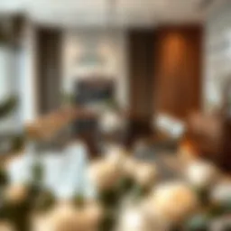 Elegant and modern dining set arrangement in a stylish dining room