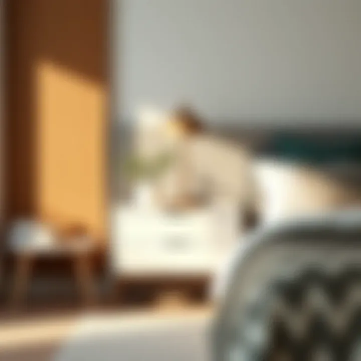 Contemporary nightstand in a minimalist bedroom setting