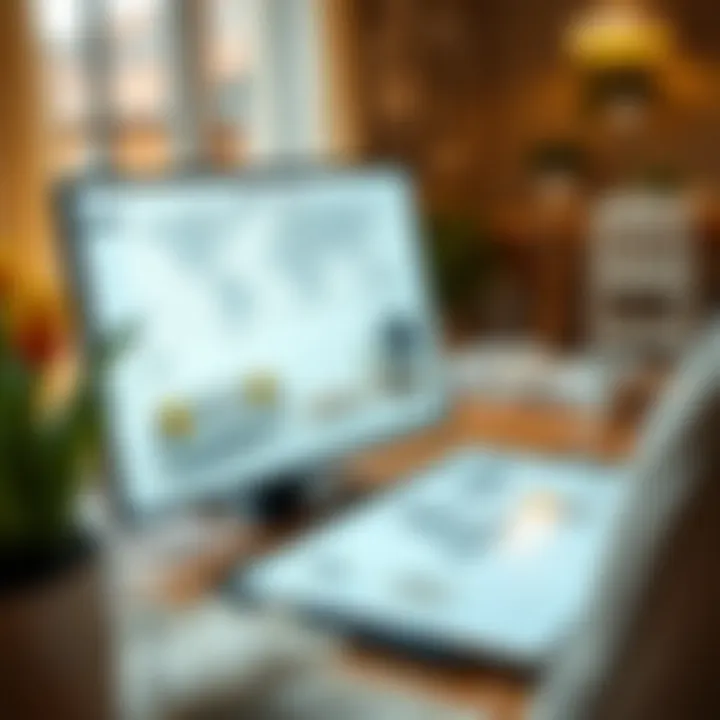 Detailed furniture plan on a digital device