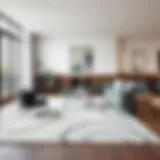 Elegant gray area rug in a modern living room setting