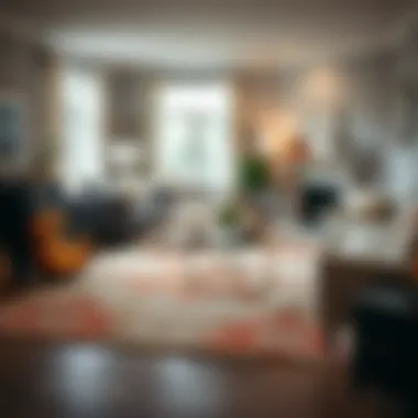 A beautifully styled room with a 6 by 9 area rug that complements the overall decor and theme.