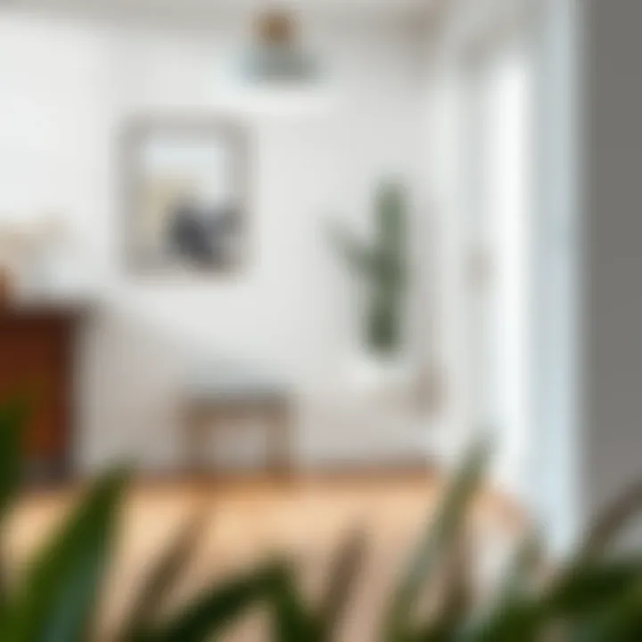 Minimalist metal entryway bench in a contemporary setting