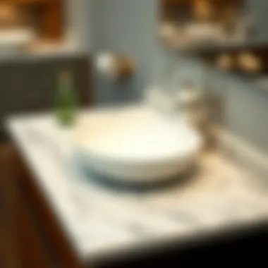 Luxurious marble countertop sink