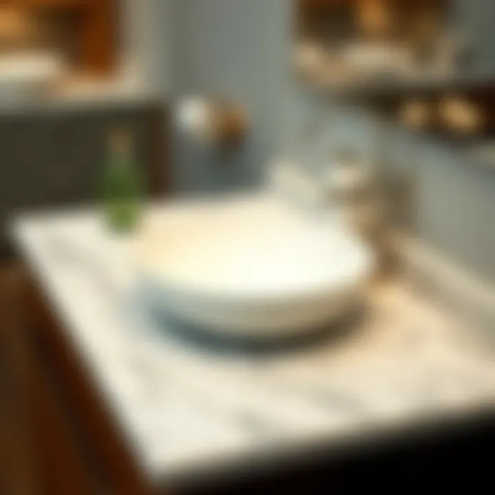 Luxurious marble countertop sink