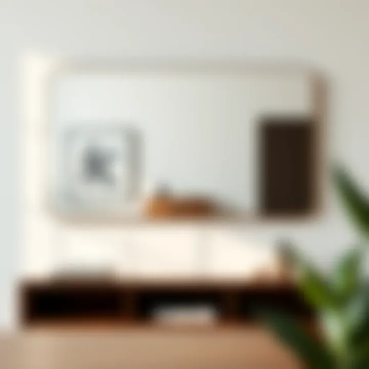 Minimalist wall-mounted mirror harmonizing with minimalist decor